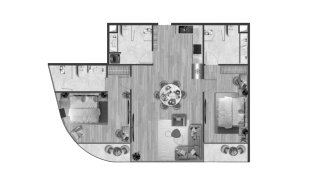Apartment floor plan, 2 bedrooms in Andaman Atrium No. 11008