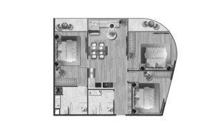 Apartment floor plan, 3 bedrooms in Andaman Atrium No. 11007